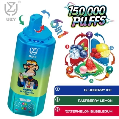 UZY 6-in-1 150K eldobható elektronikus cigaretta|150 000 fújás, hat ízváltás,...