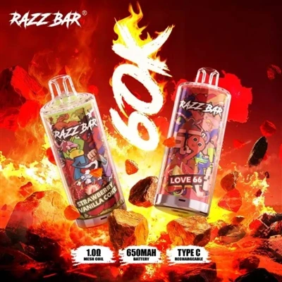 Razz Bar 60000 eldobható E-cigaretta|60 000 befújás, a legjobb választás a kö...