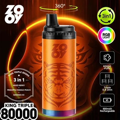 ZOOY KING 3-in-1 80000 Puff eldobható E-cigaretta: új iparági szabványt állít...