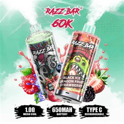 Razz Bar 65000+ Puffs: E-cigaretta, amely a „lusta ember tapasztalatát” a szé...