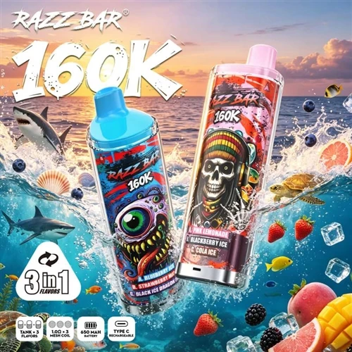 Razz Bar 160K Puff: Több íz, hosszú akkumulátor-élettartam és intelligens fun...