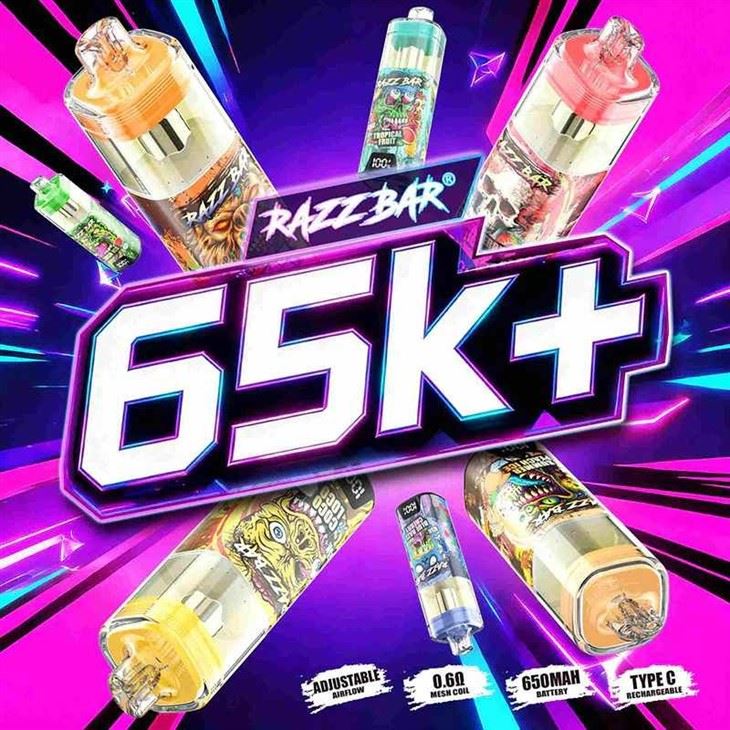RazzBar 65K+ Puffs high quality RazzBar 65K+ Puffs high quality